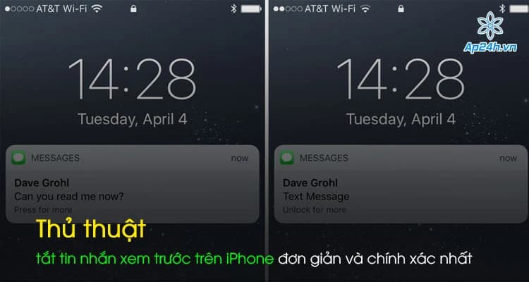 Thủ thuật tắt tin nhắn xem trước trên iPhone đơn giản và chính xác nhất