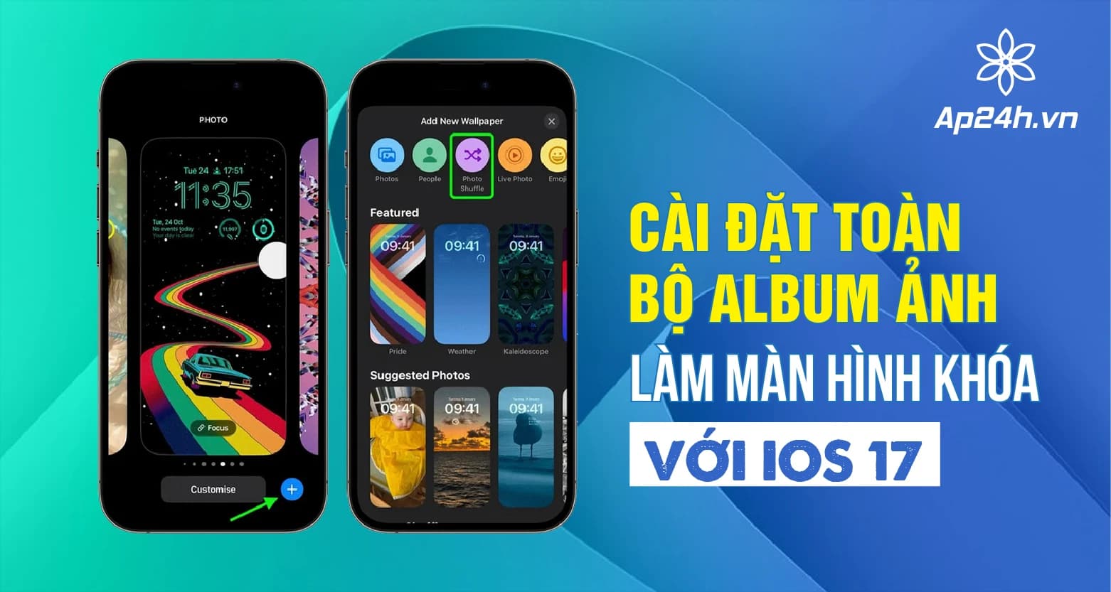 Cách cài đặt toàn bộ album ảnh làm màn hình khóa với iOS 17.1