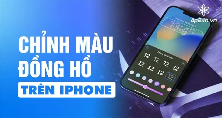 Cách chỉnh màu đồng hồ trên iPhone - Tạo màu cầu vồng
