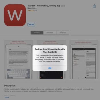 Cách khắc phục lỗi "Redownload Unavailable" khi tải ứng dụng trên 