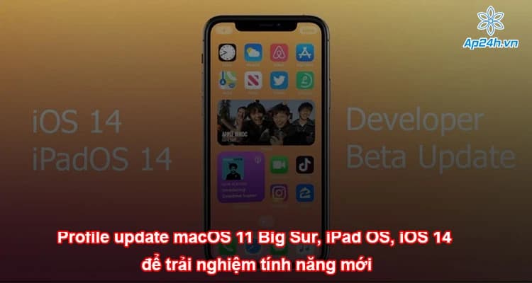 Profile macOS 11 Big Sur, iPad OS, iOS 14 để trải nghiệm tính năng mới