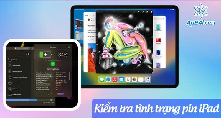 Kiểm tra tình trạng pin iPad | Số lần sạc và độ chai pin