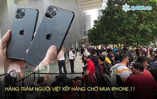 Hàng trăm người Việt xếp hàng chờ mua iPhone 11