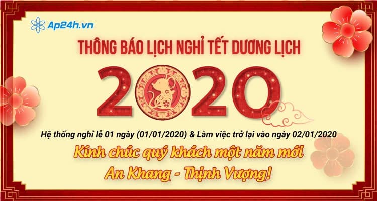 Thông báo nghỉ lễ Tết Dương lịch 2020