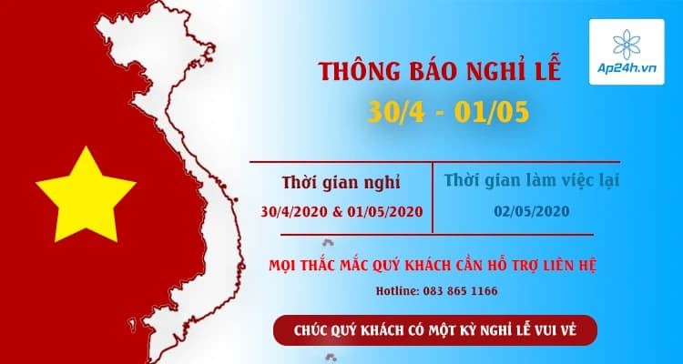 Thông báo lịch nghỉ lễ 30/04 & 01/05/2020