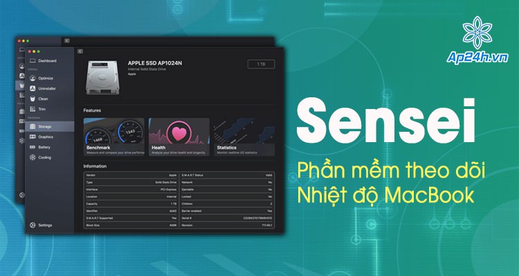 Sensei - Phần mềm theo dõi nhiệt độ MacBook sử dụng chip M1