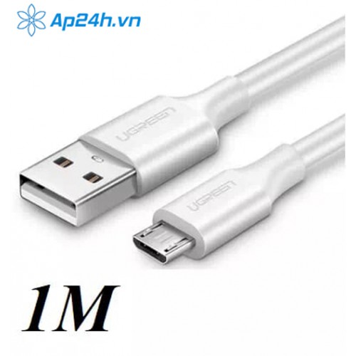 Ugreen 60141 - USB 2.0 Male to Micro USB Data Cable - Trắng 1m