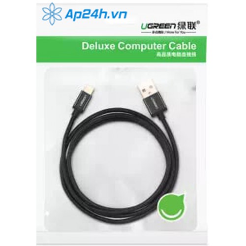 Ugreen 60136 - USB 2.0 Male to Micro USB Data Cable - Đen 1M