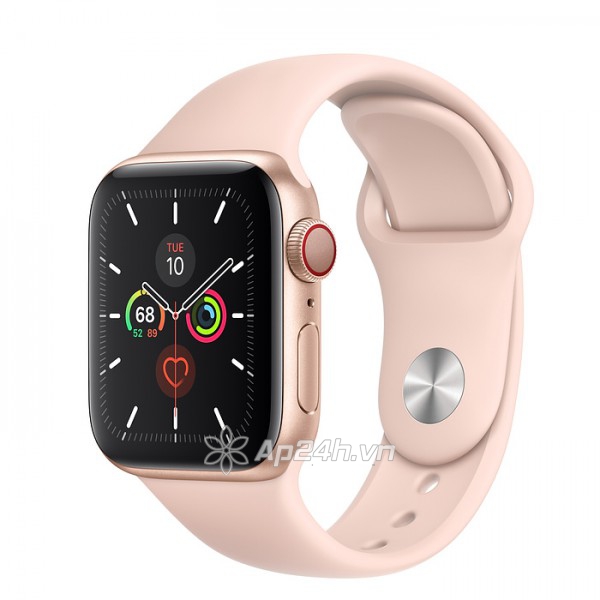 Apple Watch SE GPS + Cellular 44mm MYEX2VN/A Gold Aluminium Case with Pink Sand Sport Band (Apple VN)