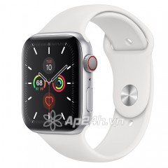 Apple Watch SE GPS + Cellular 44mm MYEV2VN/A Silver Aluminium Case with White Sport Band (Apple VN)
