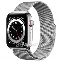 Apple Watch Series 6 GPS + Cellular 44mm M09E3VN/A Silver Stainless Steel Case with Silver Milanese Loop (Apple VN)