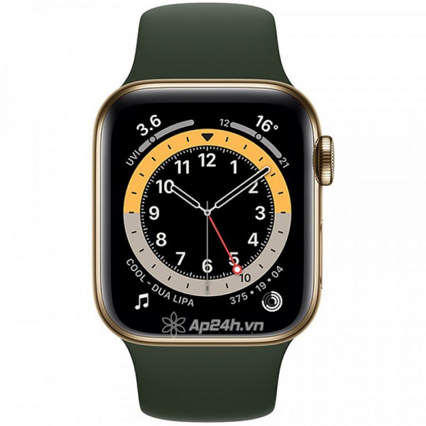 Apple Watch Series 6 GPS + Cellular 40mm M06V3VN/A Gold Stainless Steel Case with Cyprus Green Sport Band (Apple VN)