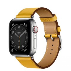 Apple Watch Series 6 Hermès 40mm Silver Stainless Steel Case with Jaune Ambre Single Tour