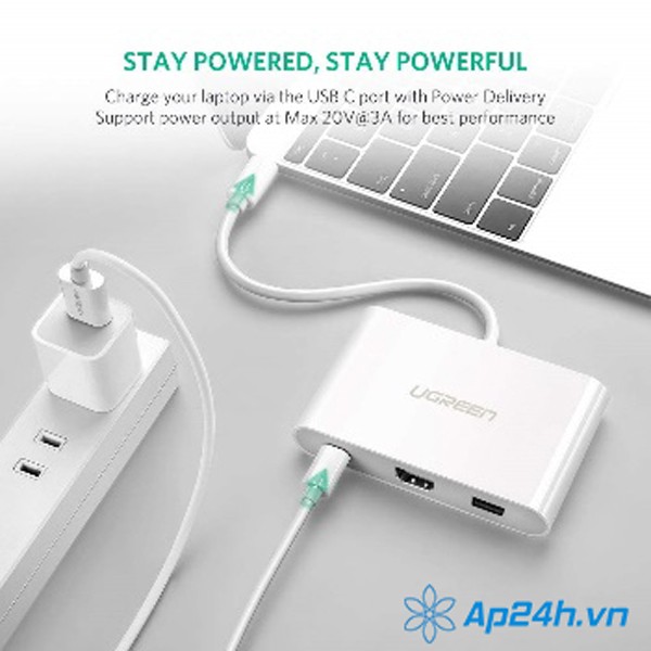 Cáp chuyển USB Type C to USB 3.0, HDMI ugreen 30377 - Ảnh 3