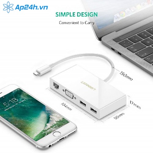 Type C to VGA + Dual USB + Ethernet Converter - Ugreen 40378 - Ảnh 5