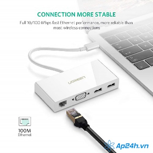 Type C to VGA + Dual USB + Ethernet Converter - Ugreen 40378 - Ảnh 2