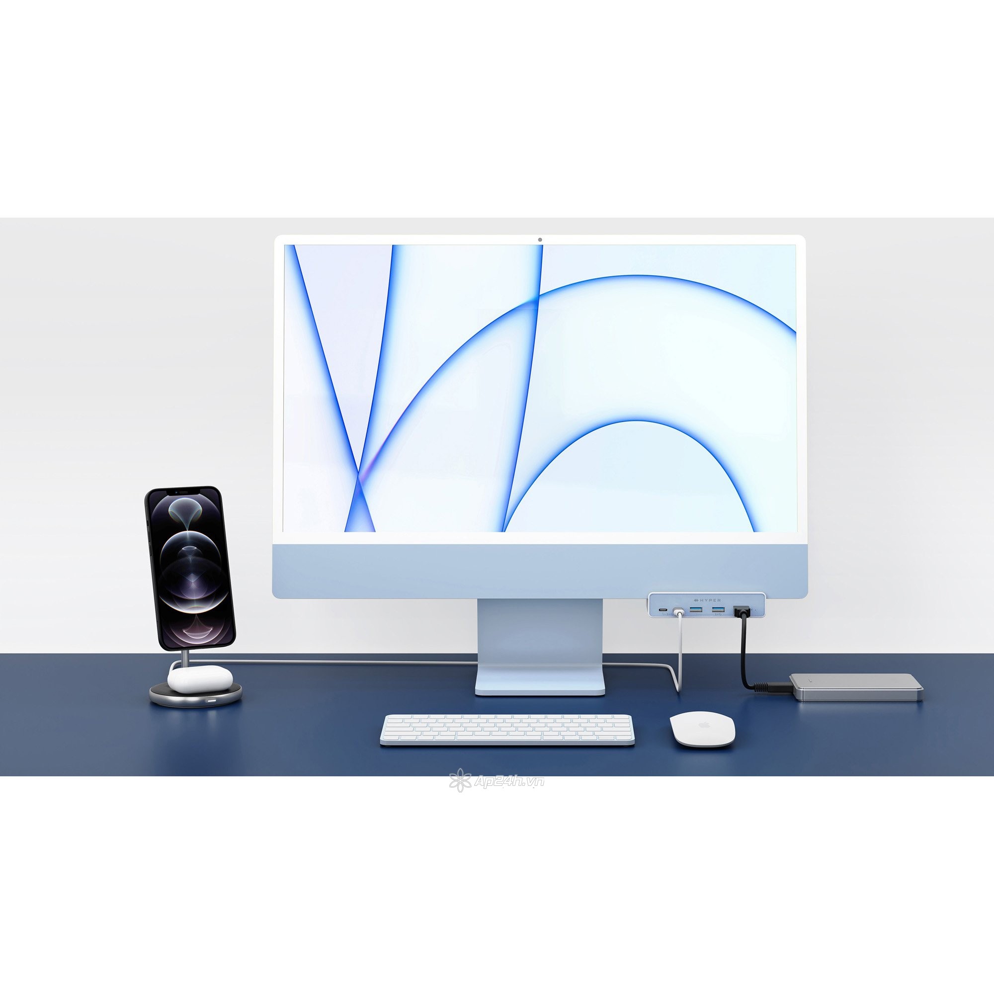 CỔNG CHUYỂN CHUYÊN DỤNG IMAC 24″ HYPERDIVE 5-IN-1 USB-C HUB HD34A6 (KÈM 7 MIẾNG DÁN THEO MÀU IMAC 24″) - Ảnh 3