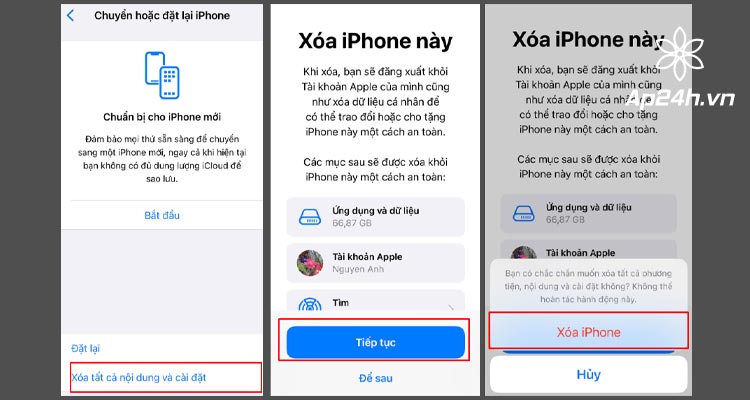 Khôi phục cài đặt gốc trên iPhone