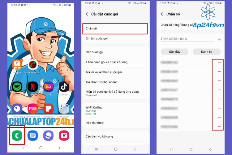 Cách bỏ chặn số lạ trên Samsung