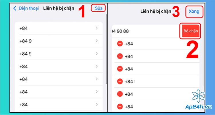 mở chặn số lạ trên iPhone