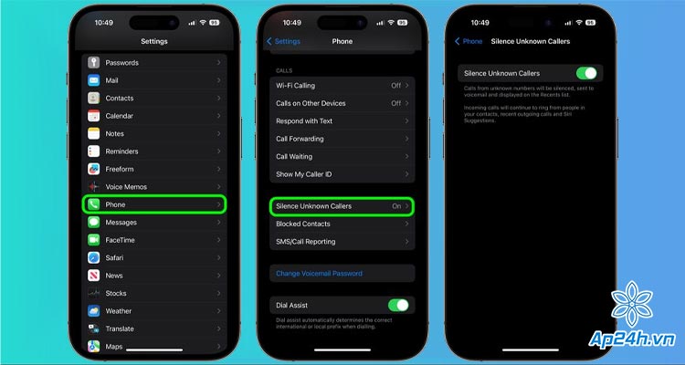 Tắt tiếng người gọi không xác định trên iPhone