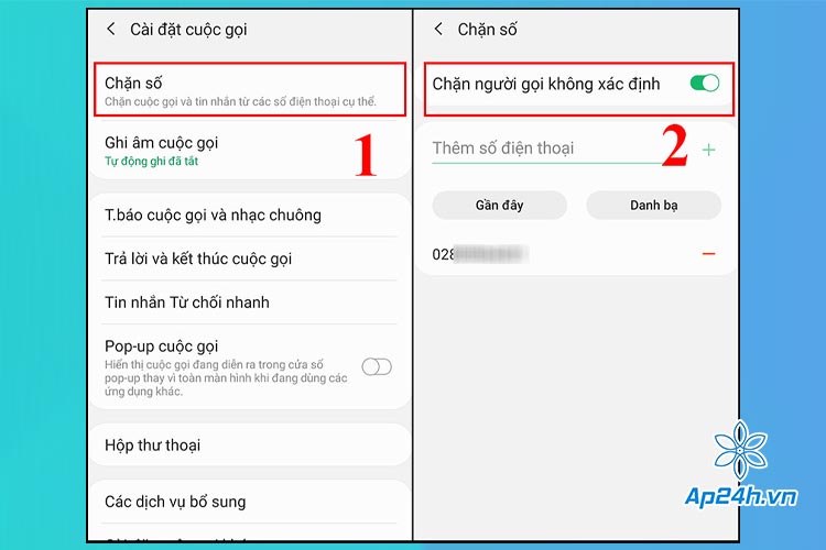 Chặn người gọi không xác định