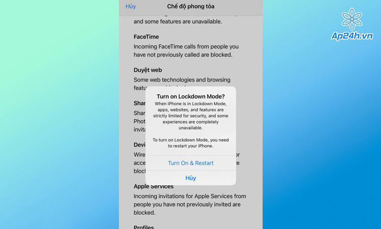 Chế độ phong tỏa sẽ tối đa bảo mật thiết bị của bạn 