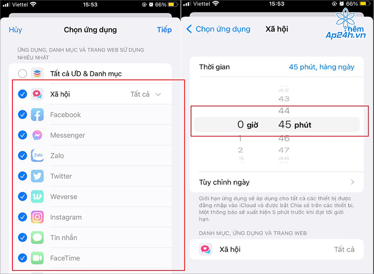Thiết lập Thời gian sử dụng trên iPhone
