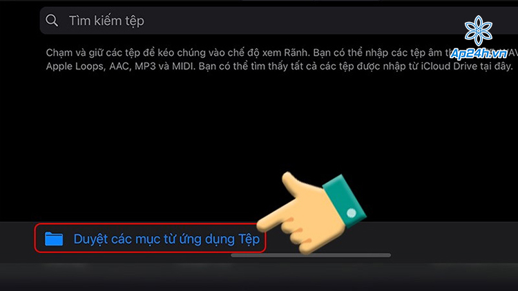 Duyệt các mục từ ứng dụng Tệp