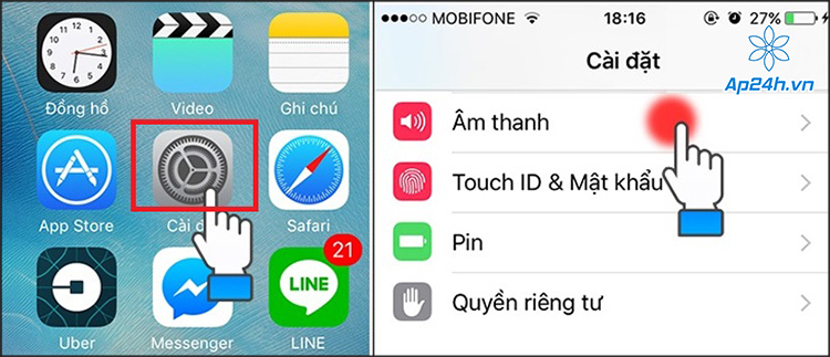 Click chọn Âm thanh