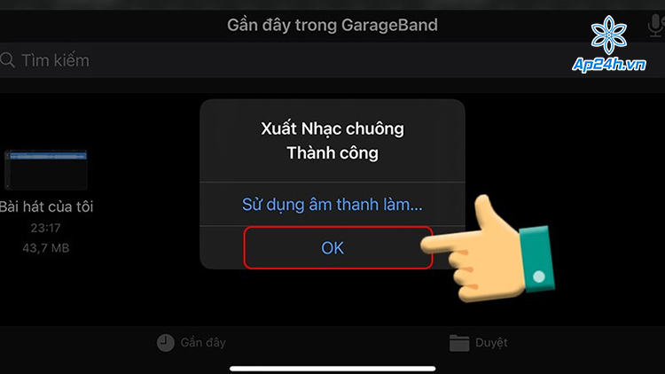 nhấn OK