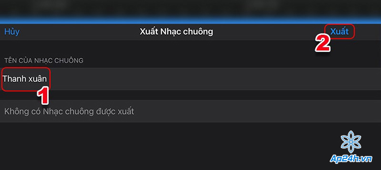 Nhấn Export