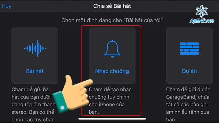 Chọn Nhạc chuông để tạo nhạc chuông riêng