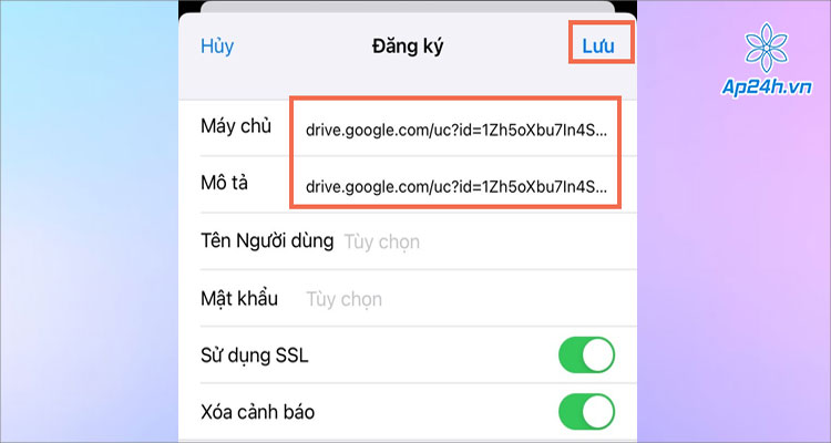Chọn Lưu