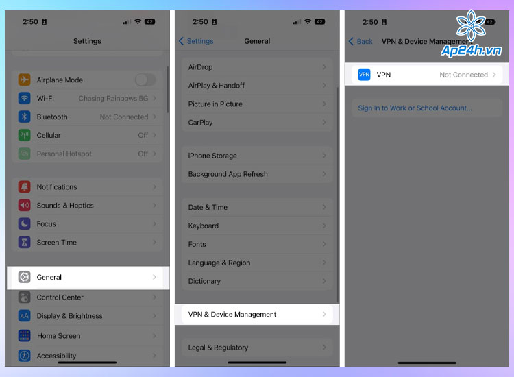  Tắt VPN