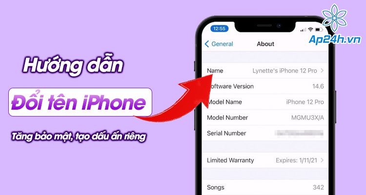 Hướng dẫn đổi tên iPhone