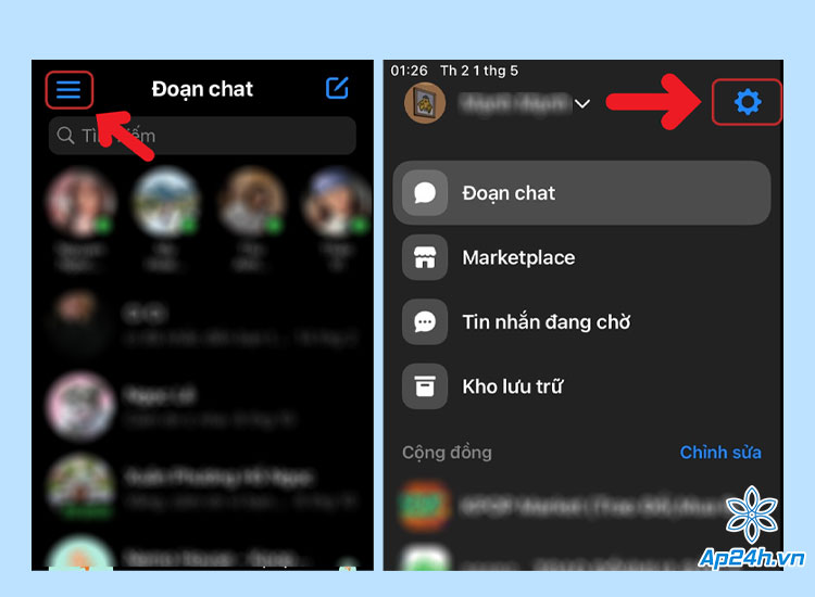  Chọn Menu và Cài đặt