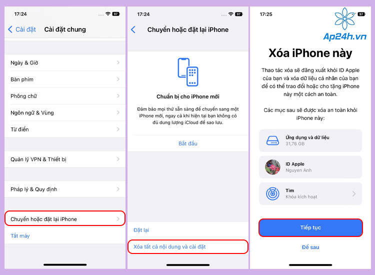 Đưa iPhone về Cài đặt mặc định