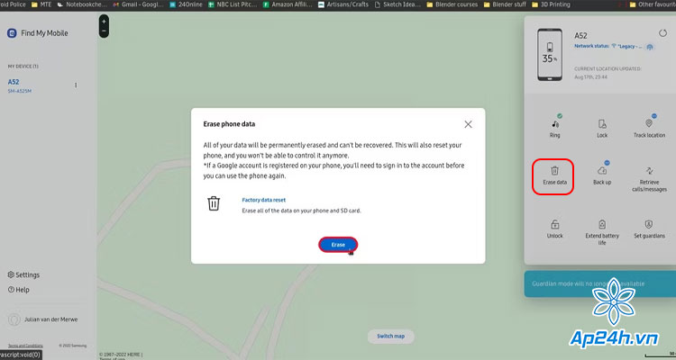 Xóa dữ liệu (Erase data)