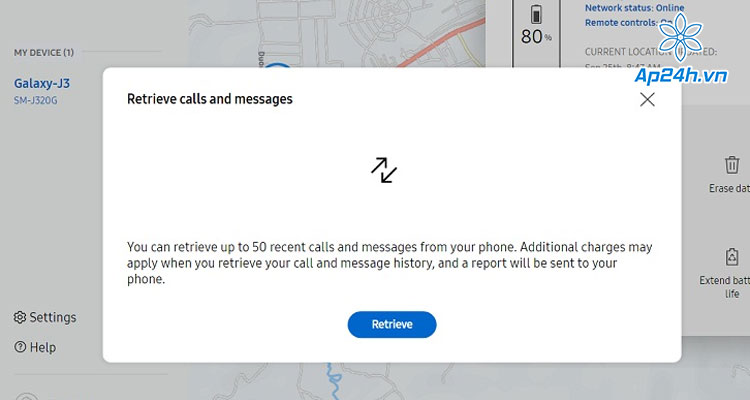 Trích xuất cuộc gọi/ tin nhắn (Retrieve calls/ message)