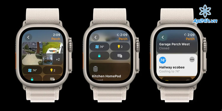  Giao diện ứng dụng Apple Watch Home trong WatchOS 10