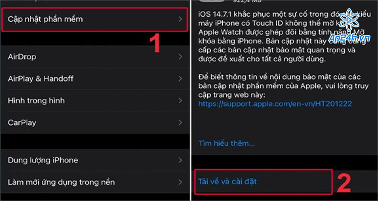  Cập nhật hệ điều hành