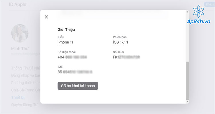 Kéo lên để lấy IMEI iPhone
