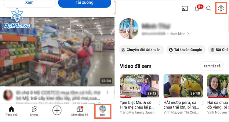  Chọn Cài đặt