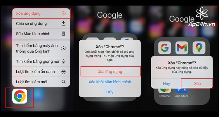 Xóa ứng dụng từ màn hình chính iPad