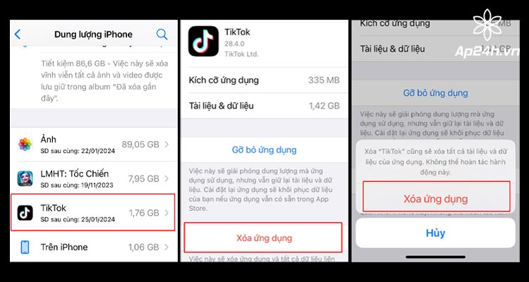 Chọn Xóa ứng dụng