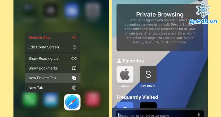 Mở duyệt web riêng tư mặc định trên iPhone