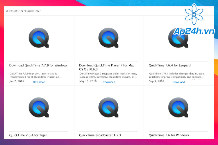 Giao diện của QuickTime