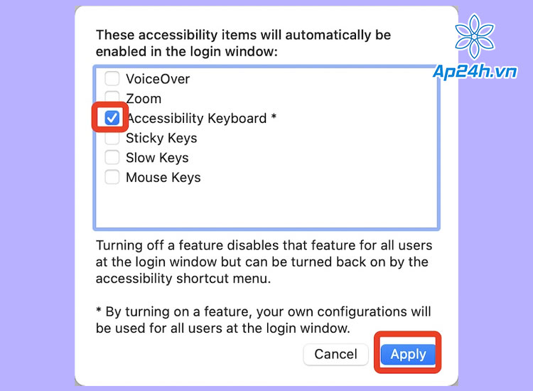 Bàn phím trợ năng (Accessibility Keyboard