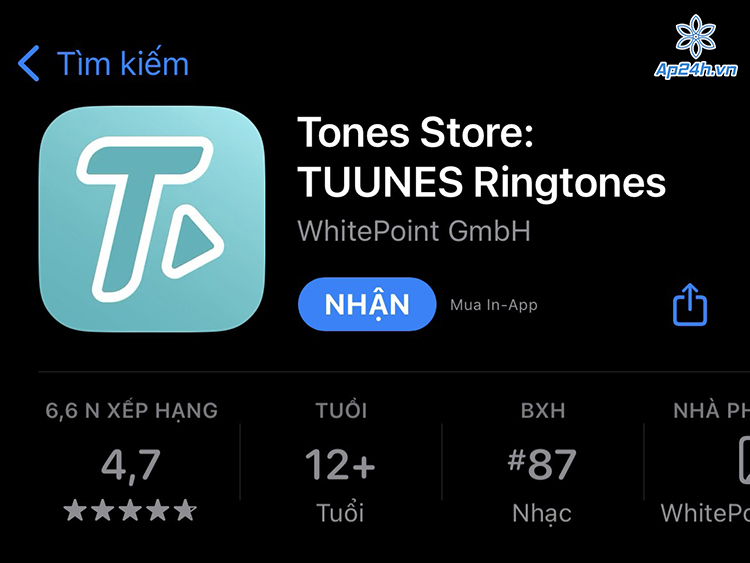 Tuunes - Ứng dụng nhạc chuông phổ biến nhất